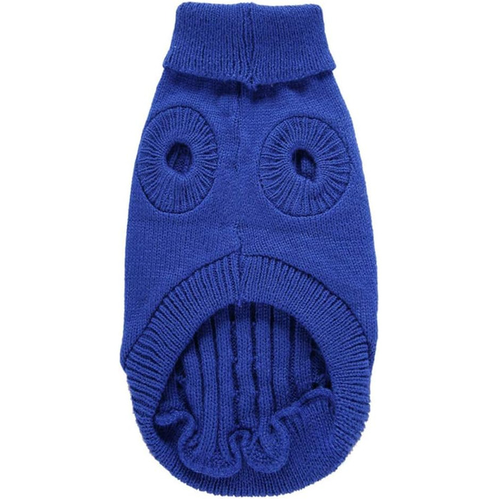 Теплий і зручний светр для собак, розмір M, акрил, високий комір, для собак маленьких та великих порід, 5,9–7,3 кг (Темно-синій, L)