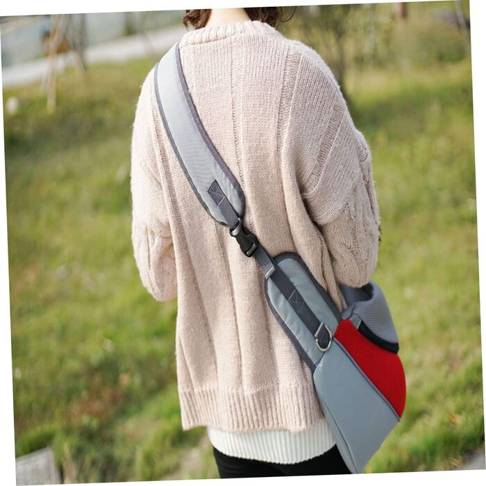 Переносна сумка-переноска для тварин BESPORTBLE, міцна сумка для собак, для подорожей, з вентиляційними вікнами та блискавкою, регульовані плечові ремені, переносна сумка для малих тварин та цуценят, червона