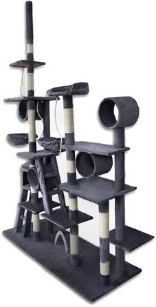 BITUXX® Декерховий котячий будиночок з кігтеточкою, ігровий комплекс для котів, регульована висота 230-250 см (темно-сірий)