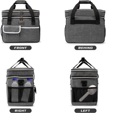 Сумка-переноска для тварин BAGLHER, сіра, двошарова, для собак та котів, велика місткість, для подорожей