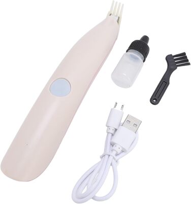 Бездротовий тример для собак з підсвічуванням, 2 швидкості, регульований, для грумінгу навколо очей, вух, обличчя та задньої частини тіла (рожевий)