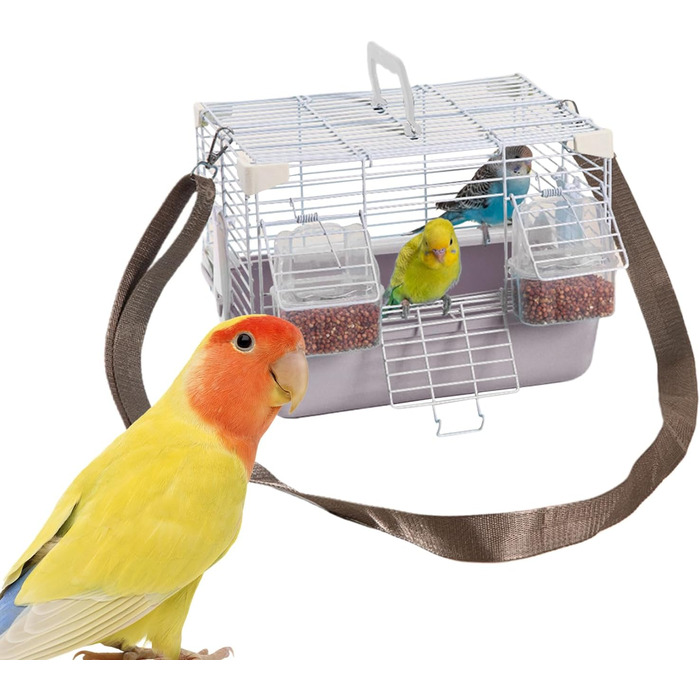 Транспортна переноска для птахів Vogeltransportbox - зручна та міцна переноска для хвилястих попугаїв, корел, та інших дрібних птахів (сіра)