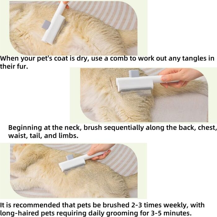 Набір гребінців від бліх для котів та собак: видалення бліх, шерсті та вичісування блукаючого хутра. Включає гребінець для чищення зубів V-подібної форми та самоочищувані гребінці.