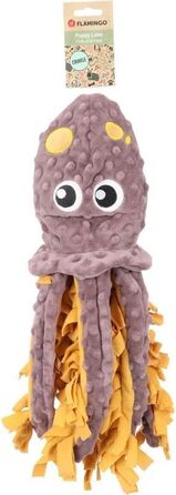 Килимок-іграшка для цуценят Flamingo Morgano Schildkröte: оцвітковий & тауп, 38x39x6,5 см, з антиковзаючою поверхнею, пищалкою та шурхотом. Можна заповнювати ласощами або сухим кормом.