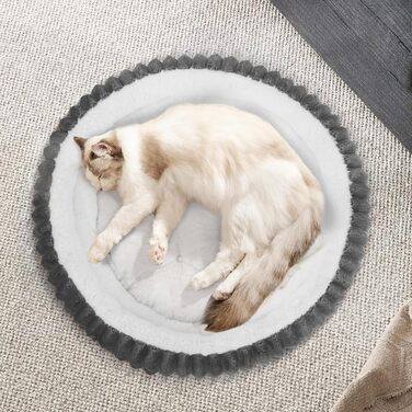 Кігтечка для котів XIAPIA, м'яке ліжко-лежанка 58x20 см, зручне та тепле місце для відпочинку котів та маленьких собак, ортопедичне ліжко з неслизьким дном (сірий, кругле)