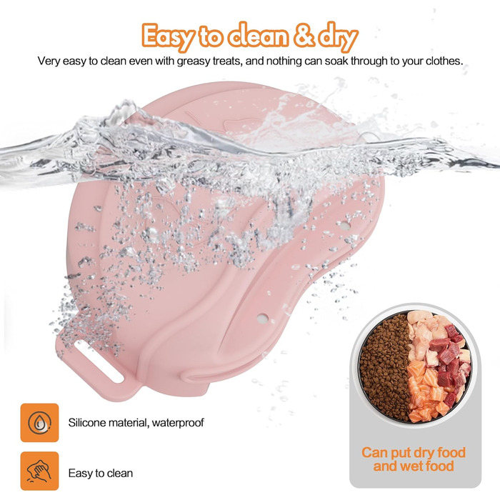 Сумка для ласощів для собак AWINNER – преміум силікон, 4 потужні магніти, регульований поясний ремінь – ідеально для дресирування цуценят та прогулянок на вулиці (Рожевий)