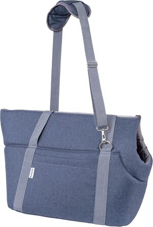 Сумка-переноска для собак BOUTIQUE ZOO XL (до 15 кг) – велика переноска для собак та котів – м'яка, складна, пральна – 52×35×39 см – (52 x 35 x 39 см, Деним)