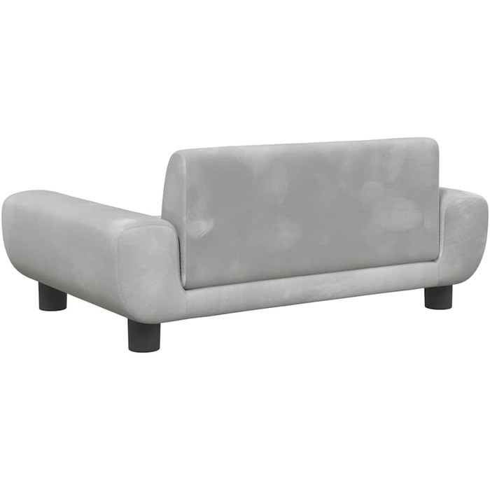 Крісло-ліжко для собак, м'яке лежанка для собак, лежанка для котів, сірий велюр 70 x 45 x 33 см