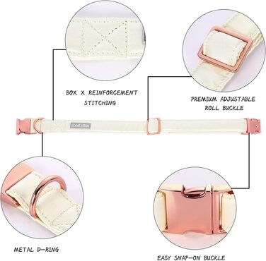 Нашийник для собак Lionet Paws з метеликом - зручний шовковий нашийник для маленьких собак, розмір 25-40 см. Білий комплект (1 шт.)