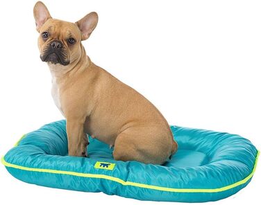 Ортопедичне ліжко для собак великих порід Ferplast: м'яка, водонепроникна лежанка з знімним покриттям, 110 x 70 x 8 см. Сірий, синій колір. Розмір подушки: 60 x 80 x 11 см