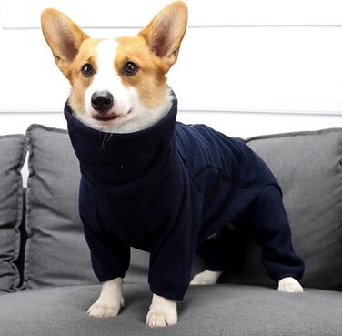 Теплий зимовий халат для собак з флісу з ніжками, для великих, середніх та маленьких порід (Чихуахуа), теплий піжамний халат для собак (Морський, XL)