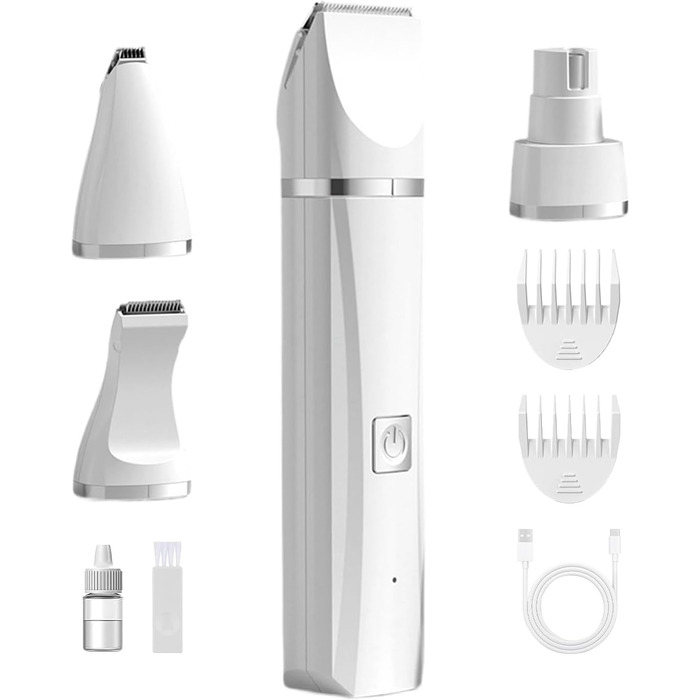 Професійна машинка для стрижки собак, бездротова, акумуляторна, для маленьких собак, тиха, для котів, вух, обличчя та задньої частини тіла, біла