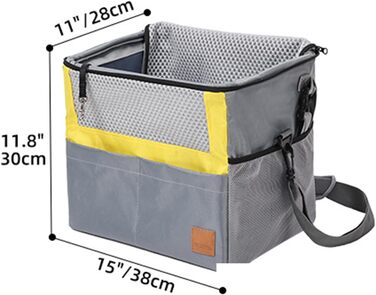 Велосипедний кошик для собак Greabuy, переноска для тварин, сітчаста накидка, захист плеча, безпечний та зручний для котів та маленьких собак