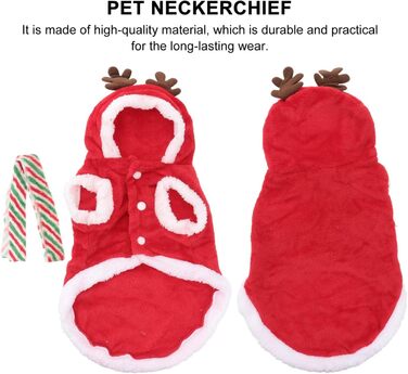 Костюм для собаки/кішки Holibanna на Новий Рік: олень, тепла жилетка, розмір XL