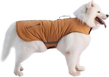 Зимова куртка для собак - тепла рожна куртка з флісу, вітронепроникний одяг для собак середнього розміру, коричнева