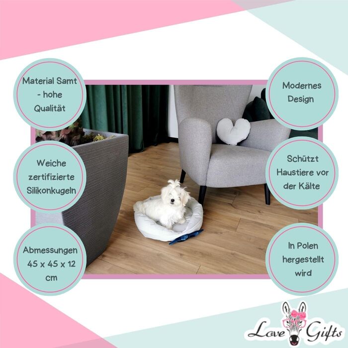 М'яке лежанка-подушка для собак Love Gifts® | Ортопедичний лежанка для собак середніх та маленьких порід | Зелений колір