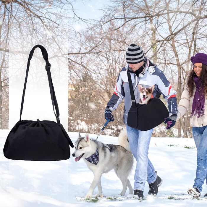 Сумка-переноска для собак та котів Lwuey, чорна, до 8 кг, регульований ремінь, дихаюча, для подорожей