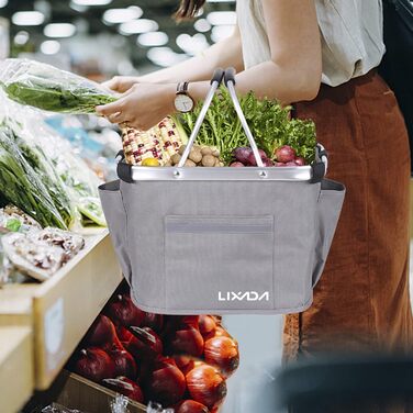 Кошик для велосипеда Lixada, передній, знімний, алюмінієвий, сірий