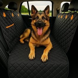 Захист для заднього сидіння авто для собак - водовідштовхувальний, стійкий до подряпин, нековзний, миючий - матеріал Oxford - захист для собак в автомобілі з бічним захистом - 141x134 см - підходить для SUV та легкових автомобілів DElightX