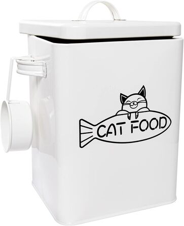 Контейнер для зберігання корму для собак та котів Vumdua, сільський дизайн, з кришкою та лопаткою, міцний, герметичний, середній розмір