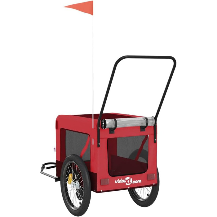 Причіп для велосипеда Gecheer для собак, чорний, з оксфордської тканини та металу, вантажний, транспортний, 93934, зелений (135 x 68.5 x 73.5 см, червоний)