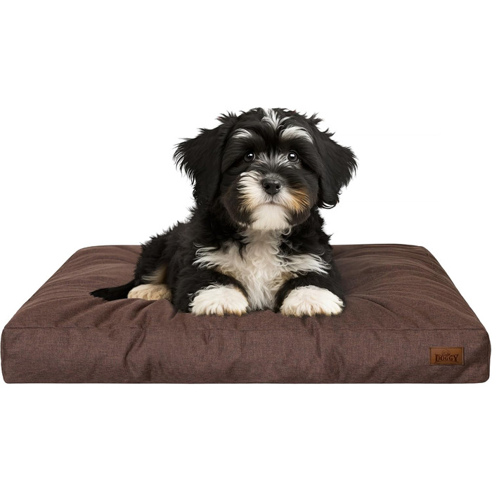 Ліжко для собак, прямокутне, м'яка лежанка для собак, диванчик для собак, для маленьких собак, подушка, кошик, аксесуари для домашніх тварин, лежанка для собак, 75 x 50 см, коричневий