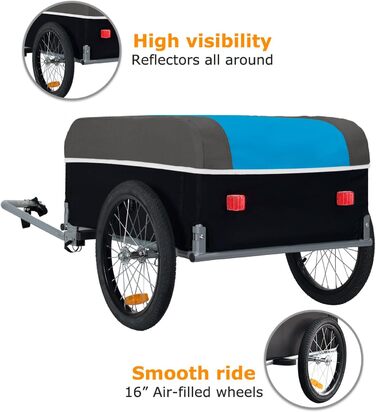 Фарбований вантажний причіп Tiggo Cargo II, 130 літрів, складаний, зелений (блакитний)