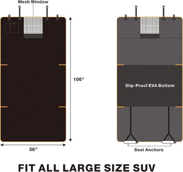 Водонепроникний чохол на сидіння для собак iBuddy LKW, 900D, для пікапів F150 F250 (XXL, чорний)