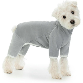 Тепла флісова куртка для собак, флісовий костюм на 4 лапи, захист від вітру, з отвором для повідка, зручний ролkragen, для маленьких, середніх та великих собак, сірий, розмір M