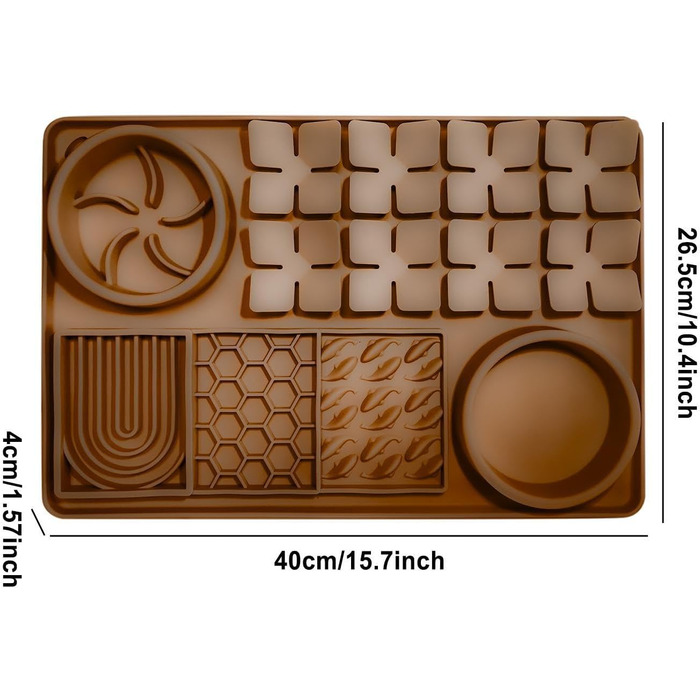 Килимок для повільного годування собак, антистрес, коричневий
