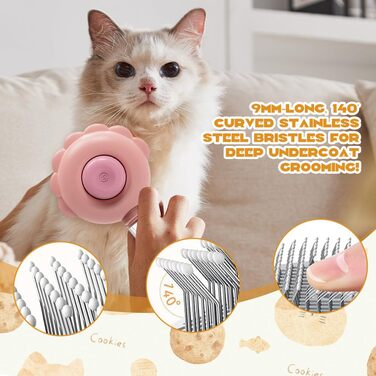 Бурштук для догляду за шерстю котів та собак, рожевий, з пульверизатором, для короткої та довгої шерсті