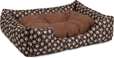 Ліжко для собак BedDog Mimi, коричневе, з міцної тканини Cordura, розмір M, 70x55x18 см, з м'яким бортиком, для дому та вулиці