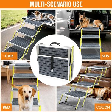 Східці для собак 4-х ступеневі, широкі (50,8 см), з антиковзким килимком, для SUV/LKW/Auto та високих ліжок, до 90 кг