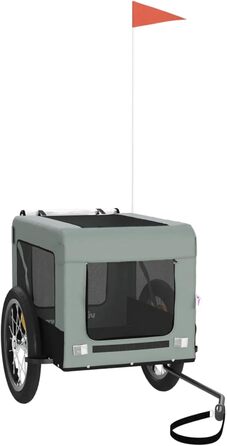 Причіп для собак Fasba: велосипедний причіп для тварин з відбивачами та прапором, для котів та собак, сірий та чорний, оксфордська тканина та метал