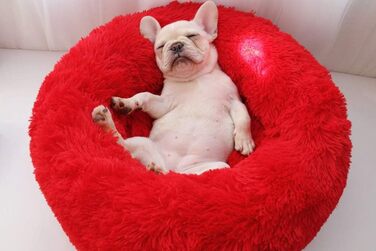 Крісло-ліжко для собак Deluxe, L, червоне (70 см), знімний чохол, для маленьких, середніх та великих собак