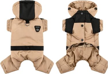 Зимовий пуховик для собак, бавовняна куртка з D-подібним кільцем, матеріал графен, водонепроникний. Ідеально підходить для зимових прогулянок, походів та ігор у снігу з вашим собакою (Roa). Roa (S, Хакі)