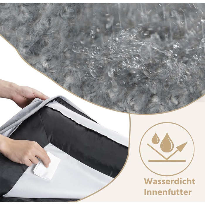 Ортопедичні лежанки для собак великих порід - водонепроникні, з водонепроникним підкладом, з неслизьким дном, знімний та пральний чохол (XL: 107 x 81 x 18 см)