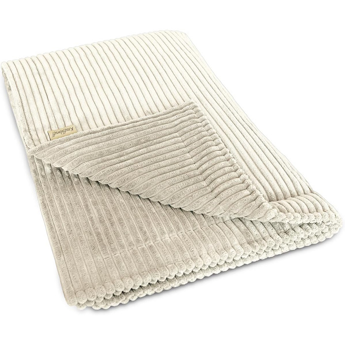 Лежанка для собак Knuffelwuff Timor 80x60 см - м'яка та зручна, з cord тканини, для великих, середніх та маленьких собак, бежева