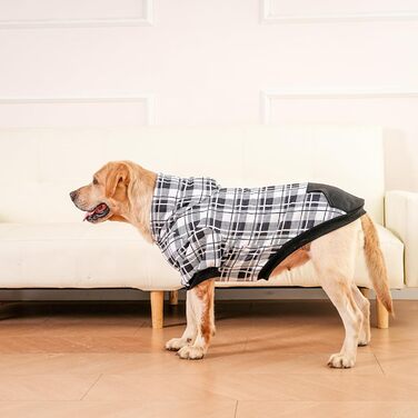 Світшот для собак ExPawlorer з візерунком у клітинку, британський стиль, теплий одяг для собак з отвором для повідка, підходить для Pitbull, зимовий одяг для всіх порід, цуценят, дівчаток та хлопчиків, котів, рожевий (XX-Large, чорний та білий)