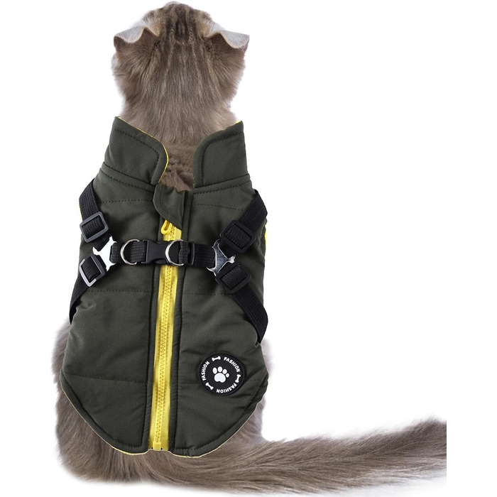 Зимовий теплий нашийник-манжетка для собак, водонепроникна флісова куртка, тепла жилетка для цуценят, собак маленьких, середніх та великих порід (зелений, X-Large)
