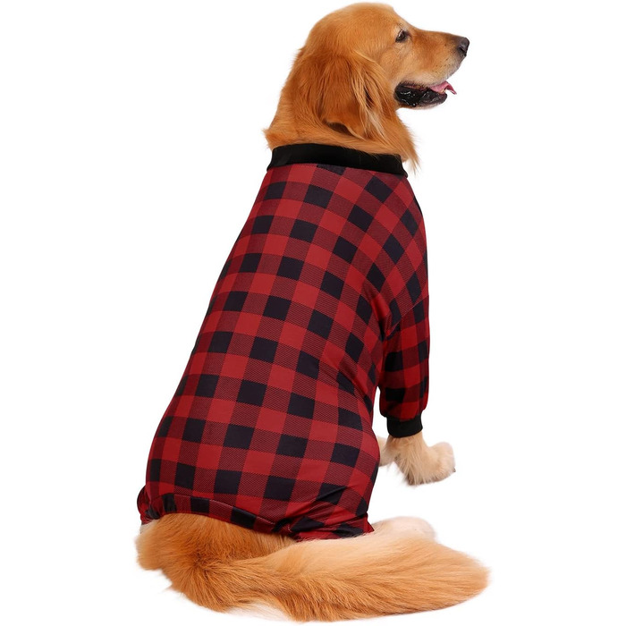 Піжама для собак HDE, комплект, теплий, для собак M-3XL, в клітинку, XL