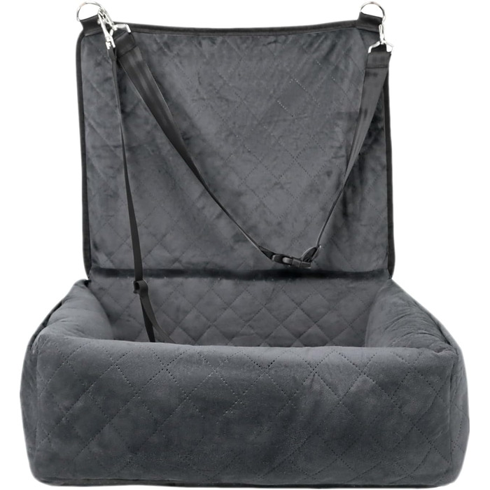 Автокрісло для цуценят та собак | Складане автоліжко | Зручне та безпечне перевезення тварин | Сіре