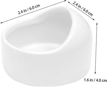 Набір мисок для гризунів Ipetboom (2 шт.) - білі миски для води та їжі для хом'яків, кроликів, морських свинок, мишей (середній)