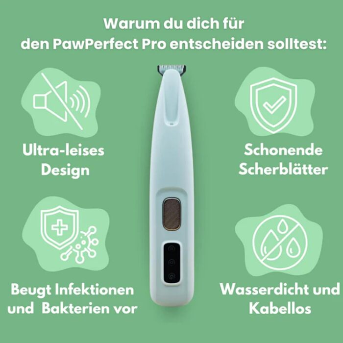 Триммер для догляду за лапами собак Pawperfect Pro - безшумний, для лап, очей, вух, обличчя, тіла