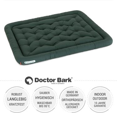Ортопедична лежанка для собак Doctor Bark, XXL (115x100 см), зелена, гігієнічна та міцна