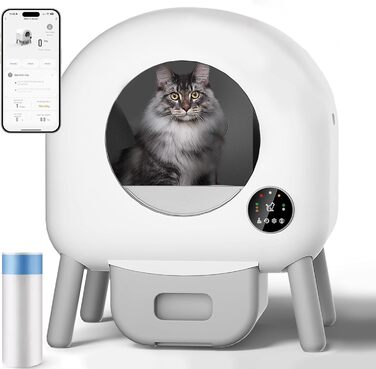 Автоматичний лоток для котів Katzenklo Selbstreinigend, 65л, XXL, з контролем через додаток, для 2+ котів