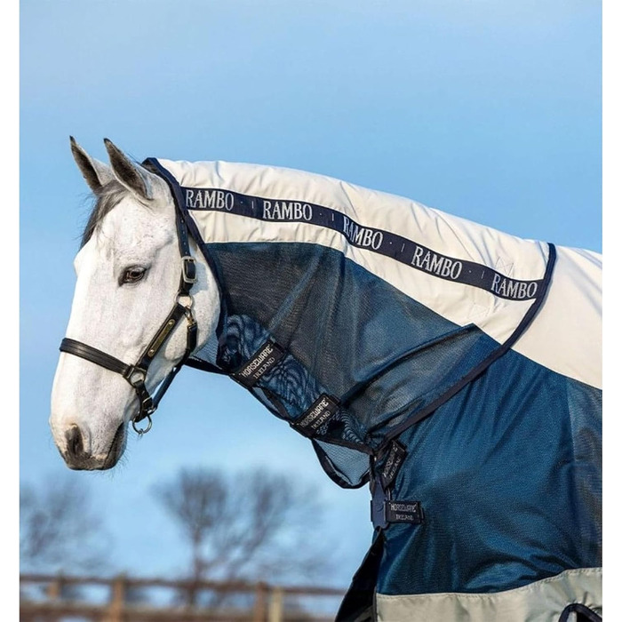 Літня водонепроникна попона Horseware Rambo для коня, 0г, 155 см, синя/сіра