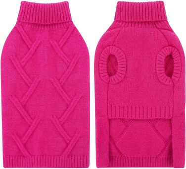 Теплий пуловер для собак маленьких та середніх порід Queenore, рожевий колір, розмір M