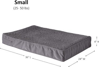 Ортопедичне собаче ліжко Happy Hounds Oscar, прямокутне, з пінополіуретану, розмір M (сірий)