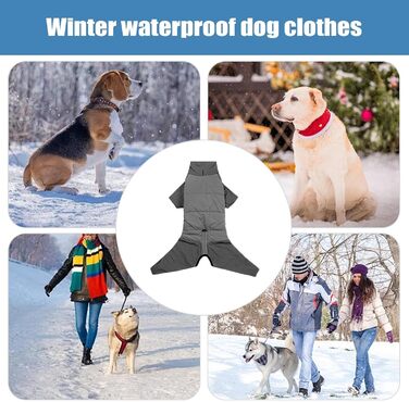 Водонепроникний зимовий теплий одяг для собак, теплий комір, для прогулянок, хандерінгу та кемпінгу, розмір M (Сірий, розмір XL)
